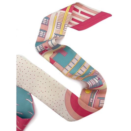 MIAMI BEACH SILK SKINNY IN ROSY SPLASH