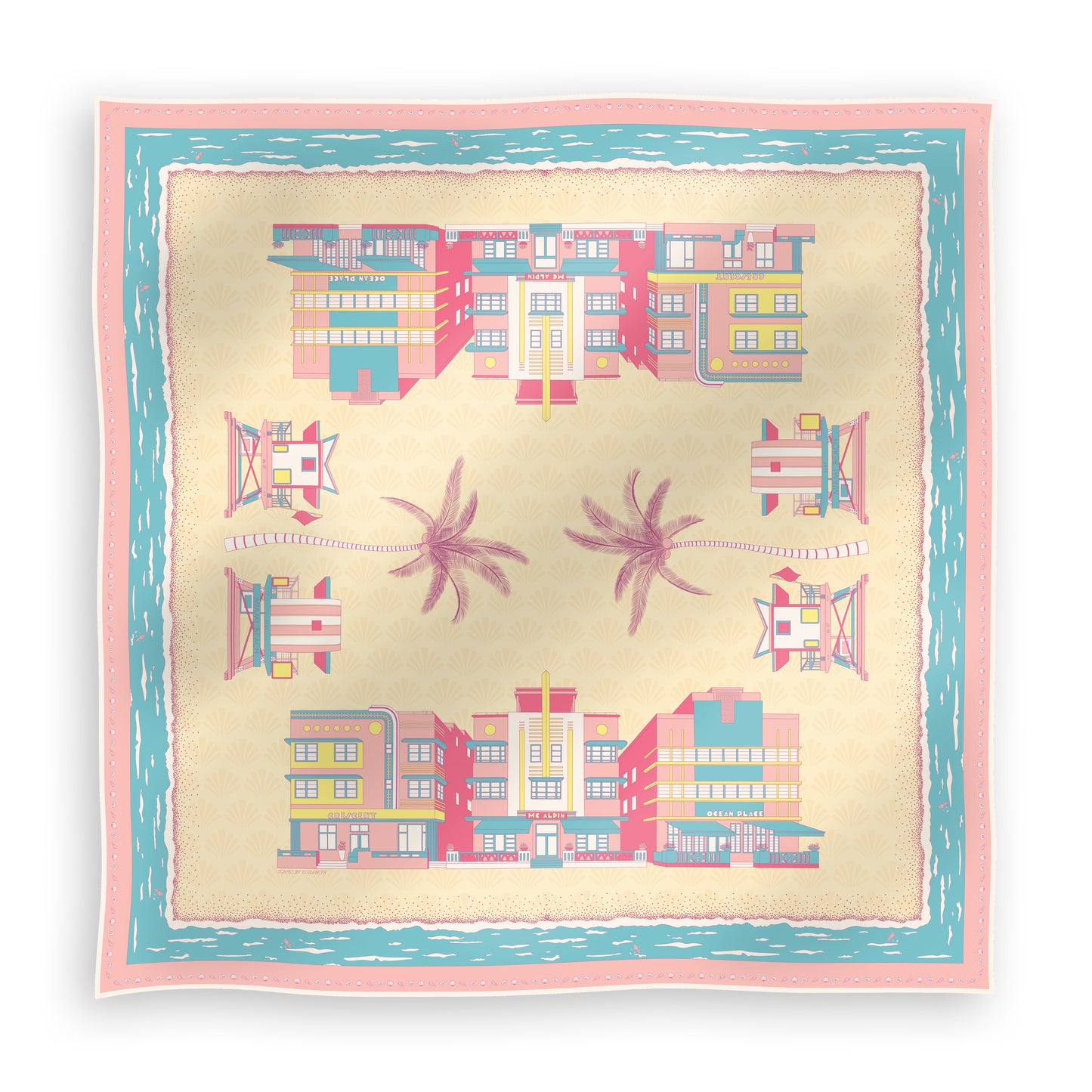 MIAMI BEACH SCARF IN ROSY SPLASH